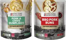 Coles Hong Kong Dim Sim Kitchen Pork & Chive Dumplings or BBQ Pork Buns 300g offer
