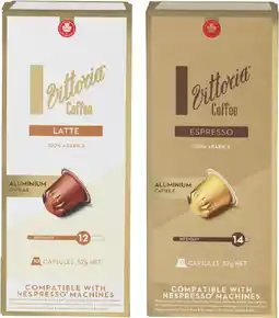 Coles Vittoria Nespresso Compatible Coffee Capsules offer