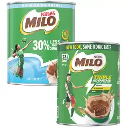 Woolworths Nestlé Milo 460g or Nestlé Milo 30% Less Sugar 395g offer