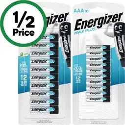 Woolworths Energizer Max Plus Batteries AA or AAA Pk 10 offer