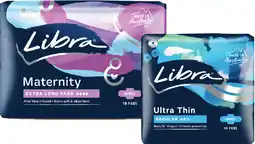 Coles Libra Maternity Pads 10 Pack or Ultra Thin Pads Regular 14 Pack offer