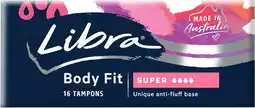 Coles Libra Body Fit Tampons Regular or Super 16 Pack offer