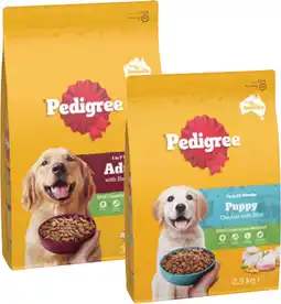 Coles Pedigree Dry Dog Food-3kg offer
