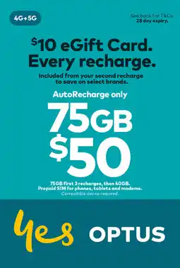Coles Optus $50 AutoRecharge only SIM Starter Kit offer