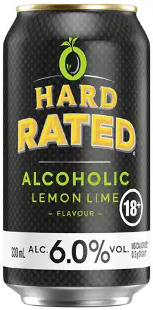 Coles Hard Rated Lemon Lime 6% Cans offer