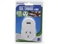 Officeworks Jackson Outbound USA Travel Adaptor with USB Port offer