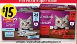 NQR Whiskas So Fishy or So Meaty Cat Food offer