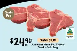 Drakes Australian Grain Fed T-Bone Steak - Bulk Tray offer