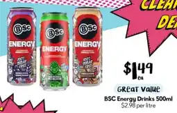 Drakes BSC Energy Drinks offer