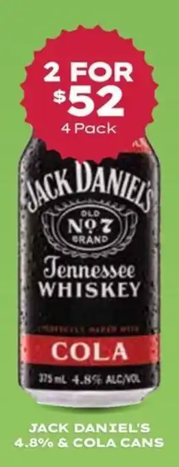 Thirsty Camel Jack Daniel's Tennessee Whiskey Cola offer