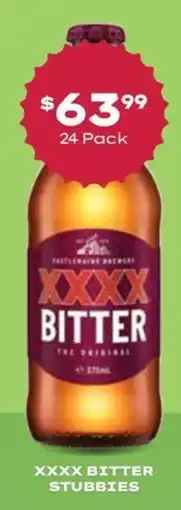 Thirsty Camel XXXX Bitter Stubbies offer