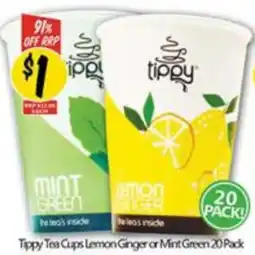 NQR Tippy Tea Cups Lemon Ginger or Mint Green offer