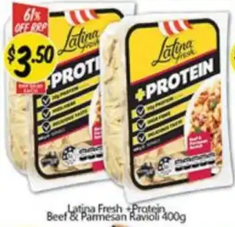 NQR Latina Fresh +Protein Beef & Parmesan Ravioli offer