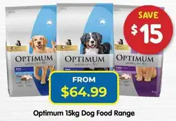 PetO Optimum 15kg Dog Food Range offer