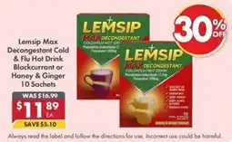 Pharmacy4Less Lemsip Max Decongestant Cold & Flu Hot Drink offer