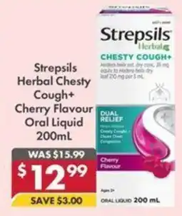 Pharmacy4Less Strepsils Herbal Chesty Cough+ Cherry Flavour Oral Liquid offer