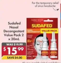 Pharmacy4Less Sudafed Nasal Decongestant Value Pack offer