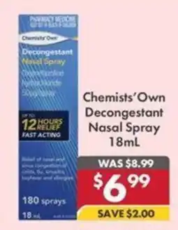 Pharmacy4Less Chemists' Own Decongestant Nasal Spray offer