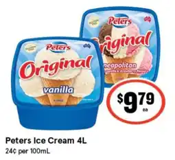 IGA Xpress Peters Ice Cream 4L offer