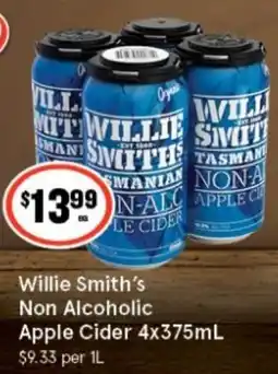 IGA Xpress Willie Smith's Non Alcoholic Apple Cider offer