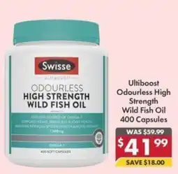 Pharmacy4Less Swisse Ultiboost Odourless High Strength Wild Fish Oil offer