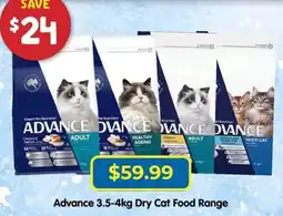 PetO Advance 3.5-4kg Dry Cat Food Range offer