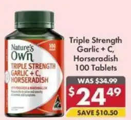 Pharmacy4Less Nature's Own Triple Strength Garlic + C, Horseradish offer