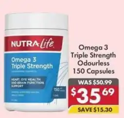 Pharmacy4Less Nutra Life Omega 3 Triple Strength Odourless offer