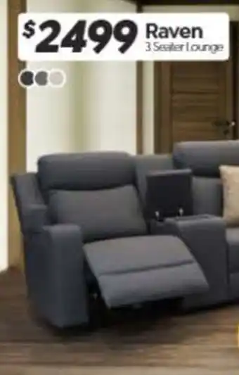 ComfortStyle Furniture & Bedding Raven 3 Seater Lounge offer