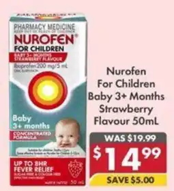 Pharmacy4Less Nurofen For Children Baby 3+ Months Strawberry Flavour offer