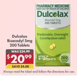 Pharmacy4Less Dulcolax Bisacodyl 5mg offer