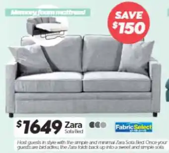 ComfortStyle Furniture & Bedding Zara Sofa Bed offer