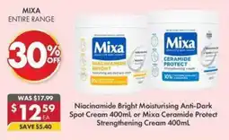 Pharmacy4Less Mixa Niacinamide Bright Moisturising Anti-Dark Spot Cream or Mixa Ceramide Protect Strengthening Cream offer
