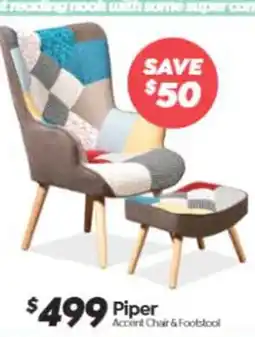 ComfortStyle Furniture & Bedding Piper Accent Chair & Footstool offer