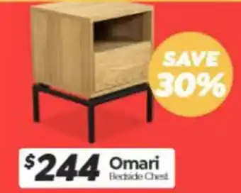 ComfortStyle Furniture & Bedding Omari Bedside Chest offer