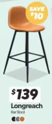 ComfortStyle Furniture & Bedding Longreach Bar Stool offer
