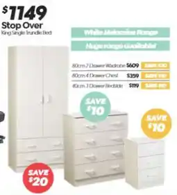 ComfortStyle Furniture & Bedding Stop Over King Single Trundle Bed offer