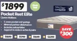 ComfortStyle Furniture & Bedding ComfortFirst Pocket Rest Elite Queen Mattress offer