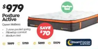 ComfortStyle Furniture & Bedding Posture Active Queen Mattress offer