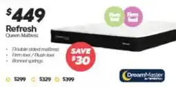 ComfortStyle Furniture & Bedding Refresh Queen Mattress by DreamMaster offer