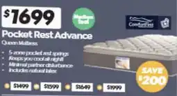 ComfortStyle Furniture & Bedding Pocket Rest Advance Queen Mattress offer
