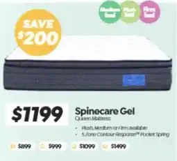 ComfortStyle Furniture & Bedding Spinecare Gel Queen Mattress offer