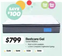 ComfortStyle Furniture & Bedding Restcare Gel Queen Mattress offer
