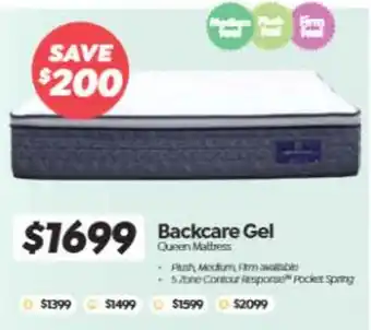 ComfortStyle Furniture & Bedding Backcare Gel Queen Mattress offer
