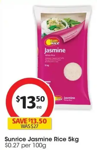 Coles Sunrice Jasmine Rice offer