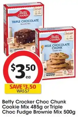 Coles Betty Crocker Choc Chunk Cookie Mix or Triple Choc Fudge Brownie Mix offer