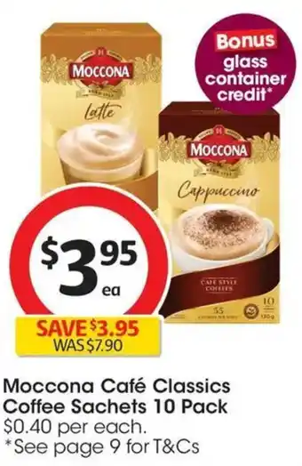 Coles Moccona Café Classics Coffee Sachets offer