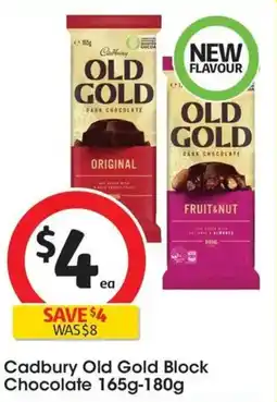 Coles Cadbury Old Gold Block Chocolate offer