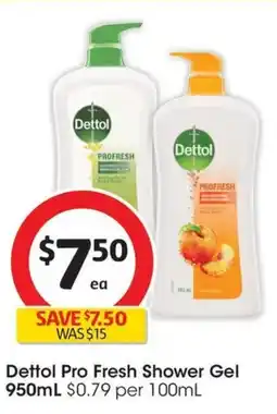 Coles Dettol Pro Fresh Shower Gel offer