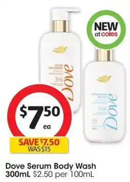 Coles Dove Serum Body Wash offer